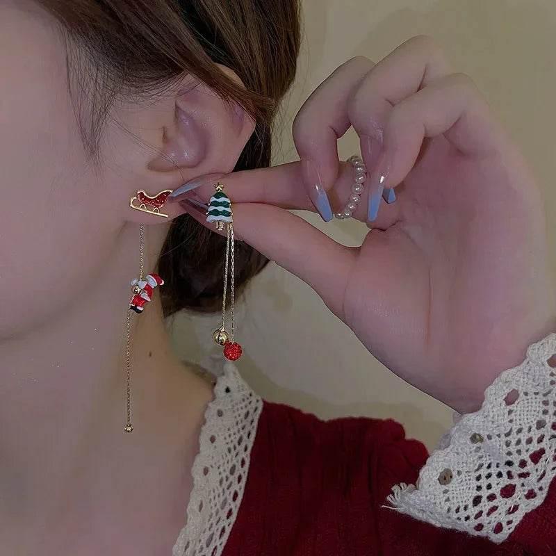Santa Claus Tassel Earrings - Festive Xmas Jewelry Gift - ZA-Zola