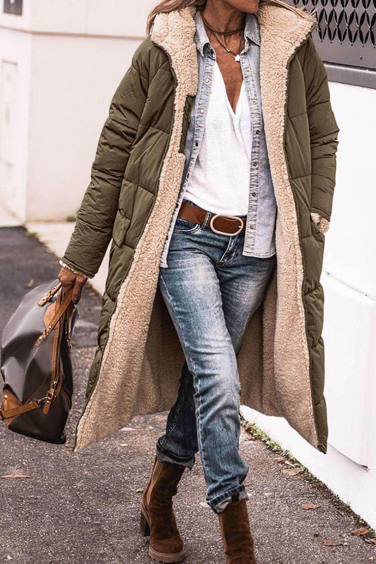 Shop Solid Color Hooded Cotton Jacket for Women | Trendy Street Style - ZA-Zola