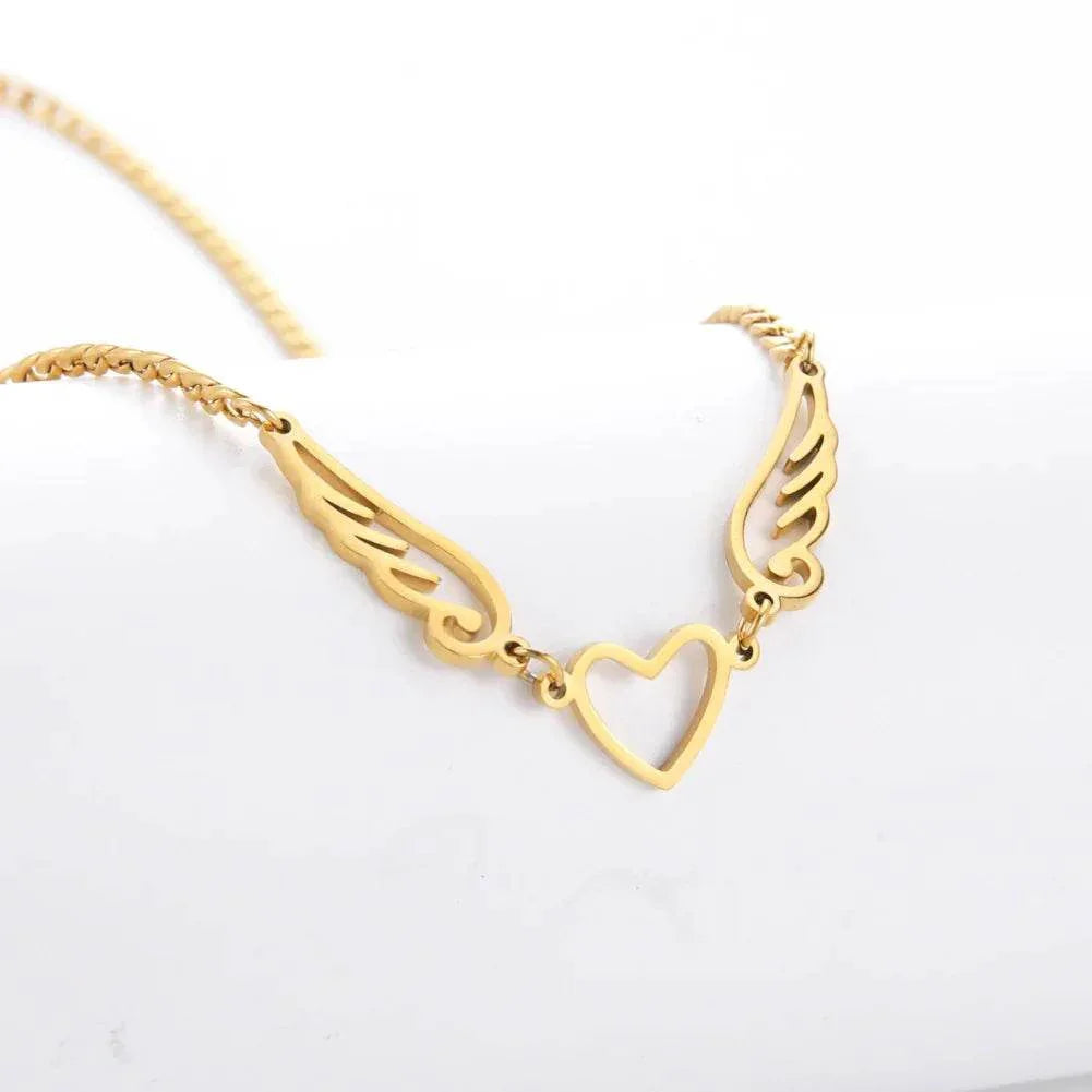 Hollow Heart Angel Wing Necklace - Shop Now | ZA-Zola - ZA-Zola