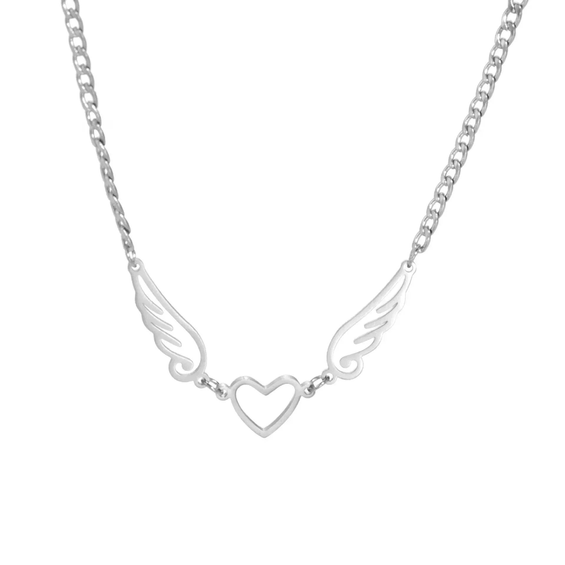 Hollow Heart Angel Wing Necklace - Shop Now | ZA-Zola - ZA-Zola