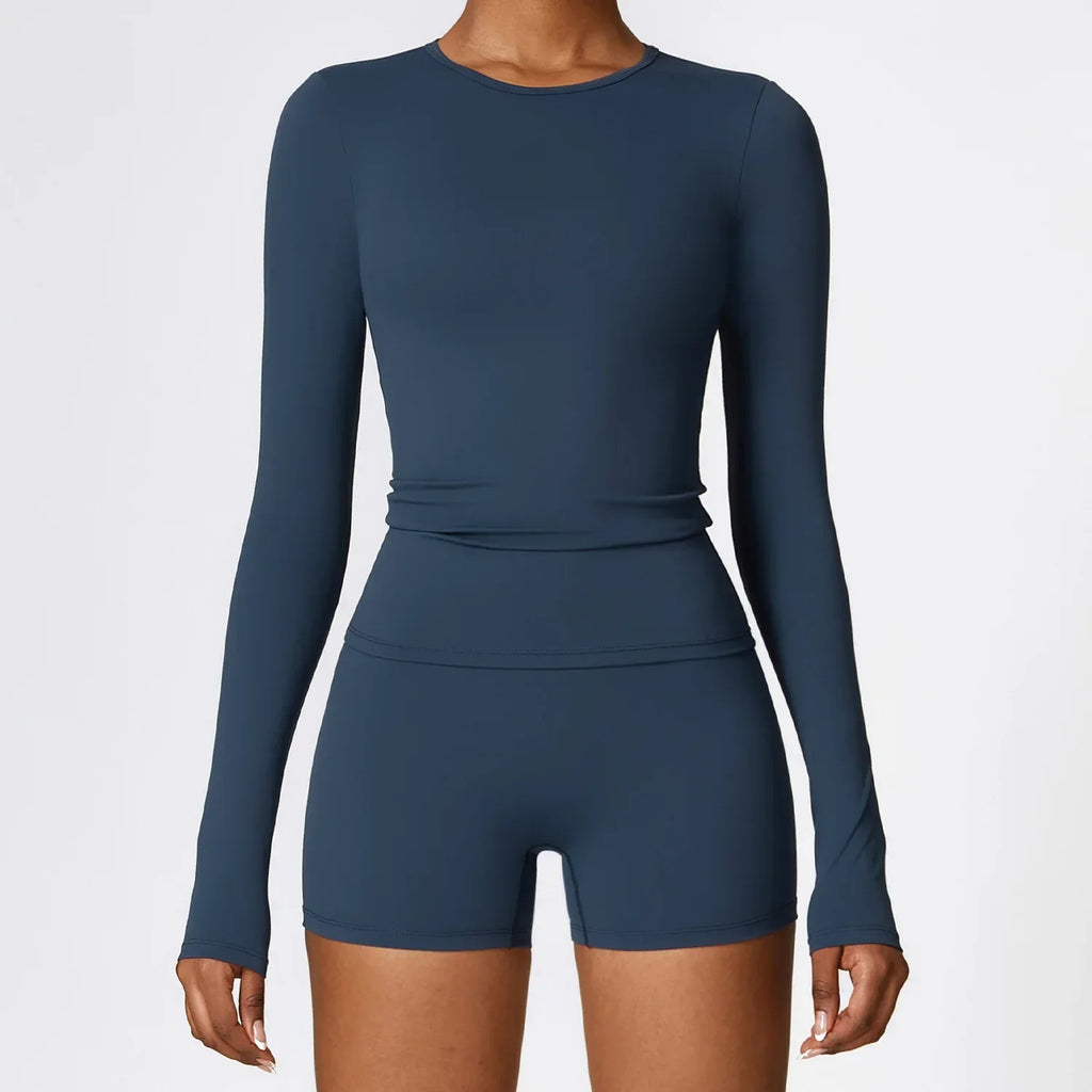 Women Long Sleeve Yoga Top Slim Fit Activewear - ZA-Zola