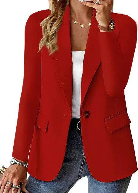 Women’s Autumn Solid Color Suit Jacket - ZA-Zola