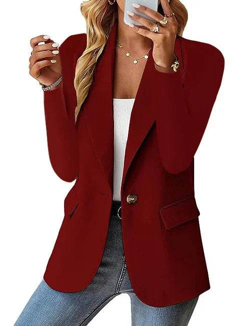 Women’s Autumn Solid Color Suit Jacket - ZA-Zola