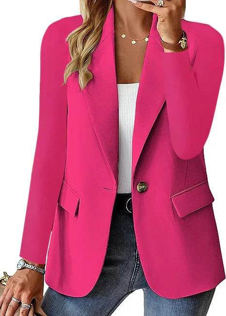 Women’s Autumn Solid Color Suit Jacket - ZA-Zola