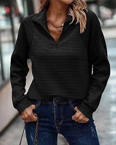Women's Zipper Knit Pullover – Sporty & Stylish - ZA-Zola