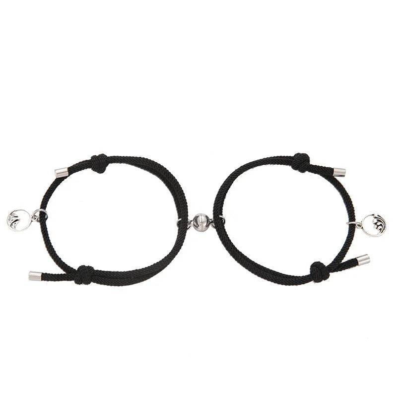 Magnetic Couple Distance Bracelet Set - Alloy - ZA-Zola