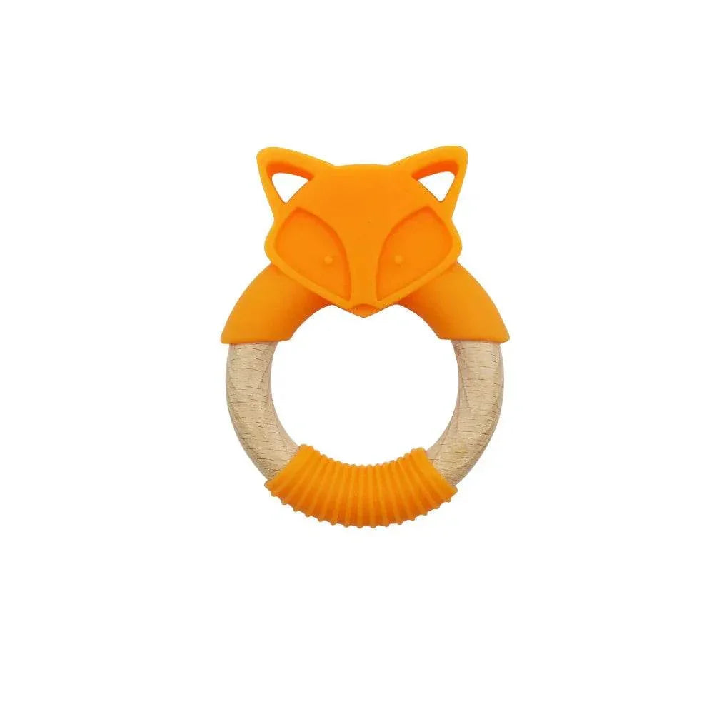 Wooden Fox Baby Teether | Safe & Soft Silicone - ZA-Zola