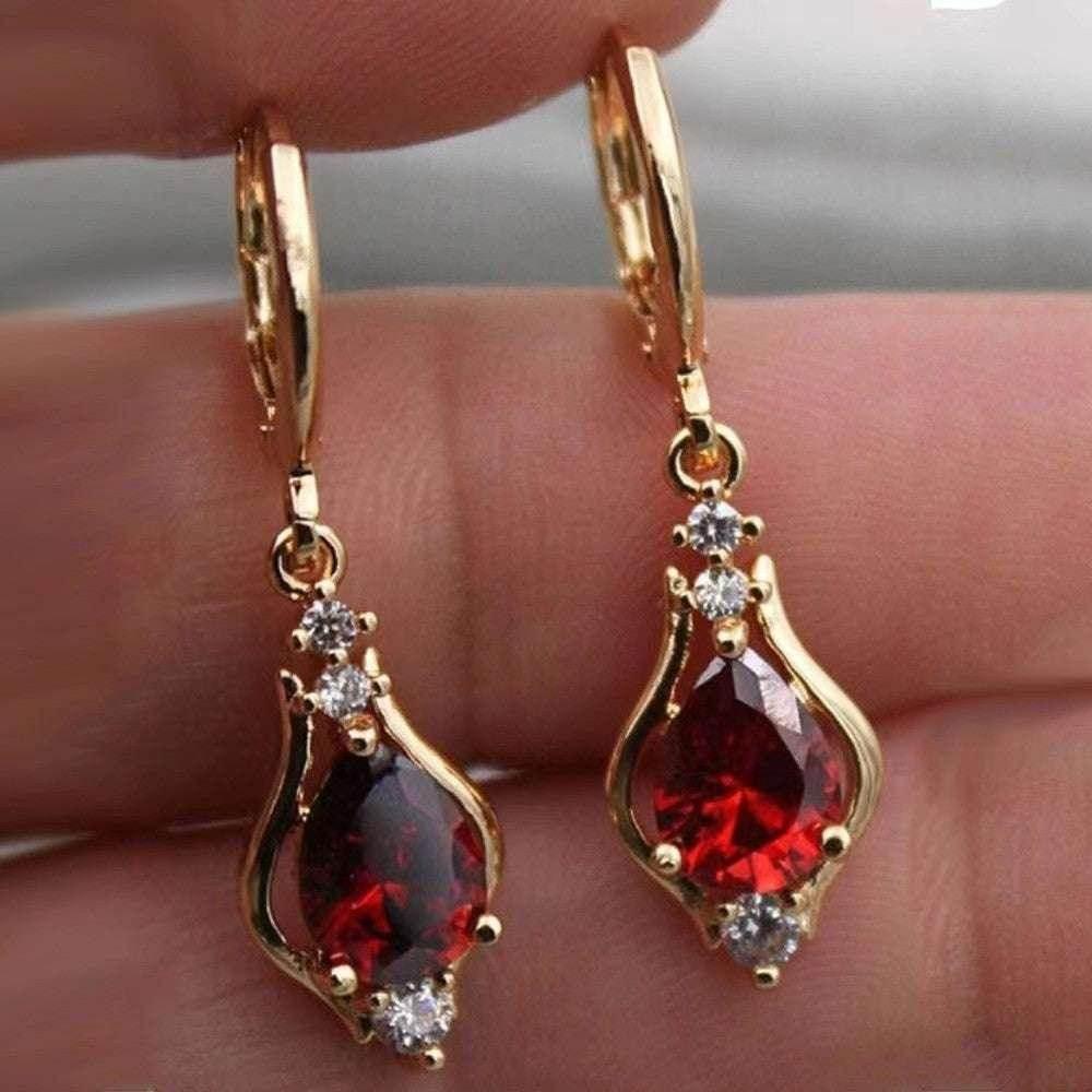 Elegant Purple Zircon Drop Earrings for Women - ZA-Zola