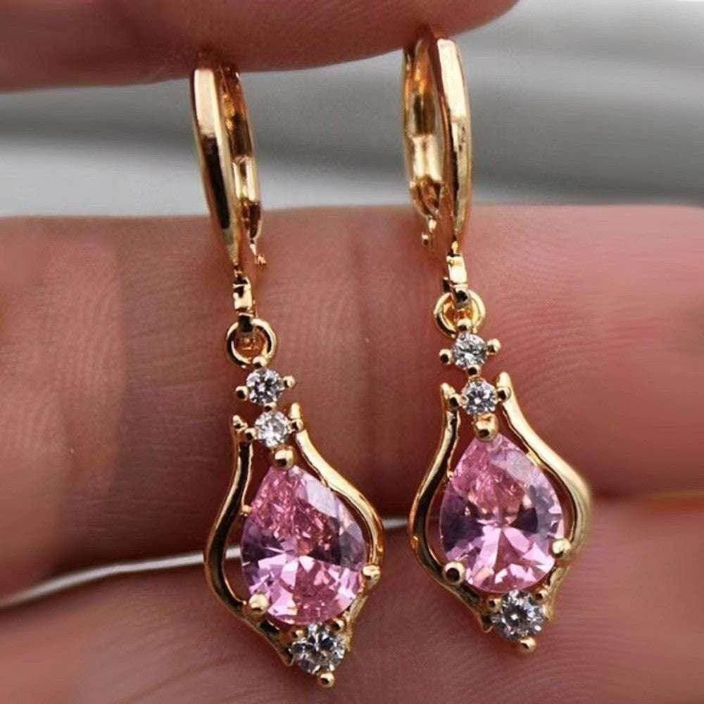 Elegant Purple Zircon Drop Earrings for Women - ZA-Zola