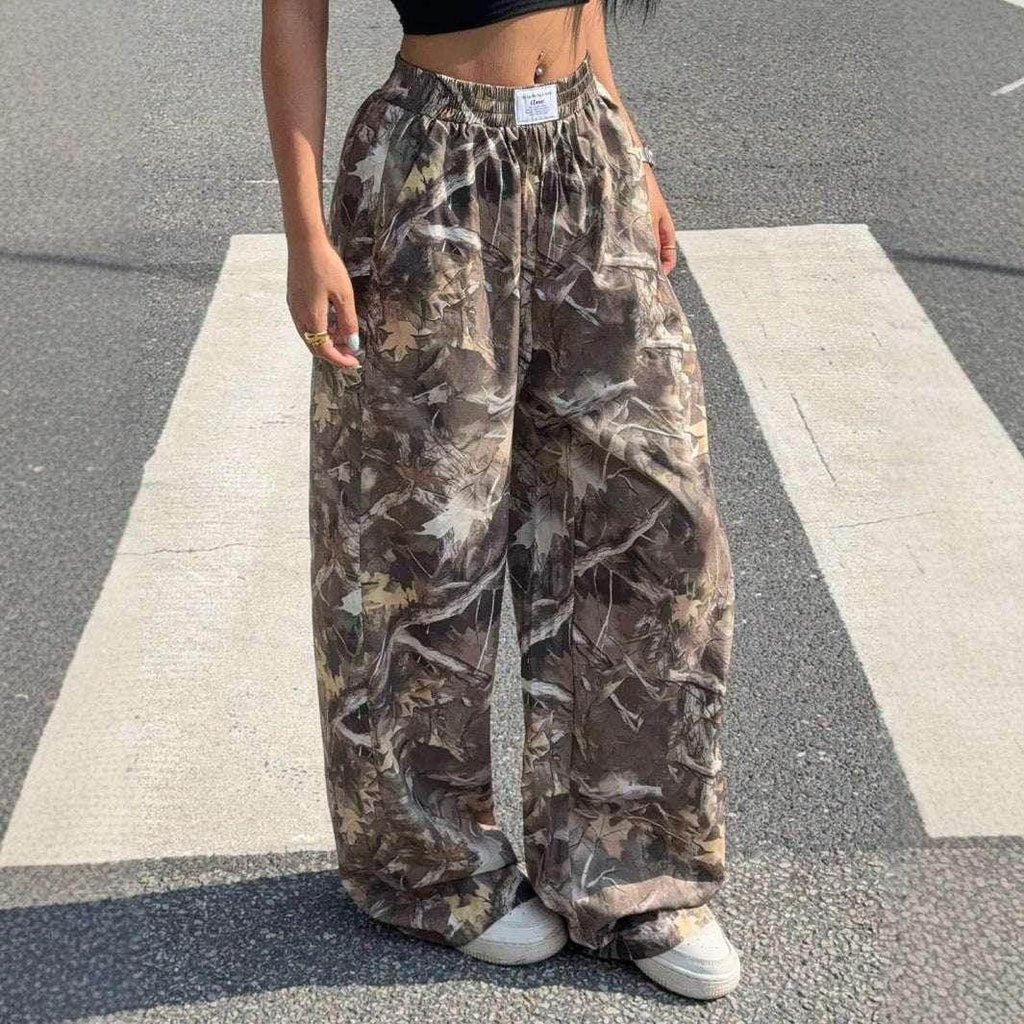 Women’s Y2K Camo Cargo Pants with Pockets - ZA-Zola