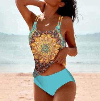 Floral Bikini Beach Print Suspender Swimsuit | Sexy & Stylish - ZA-Zola