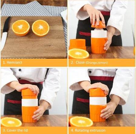 Portable Manual Orange Lemon Juicer – 300ML Easy Use - ZA-Zola