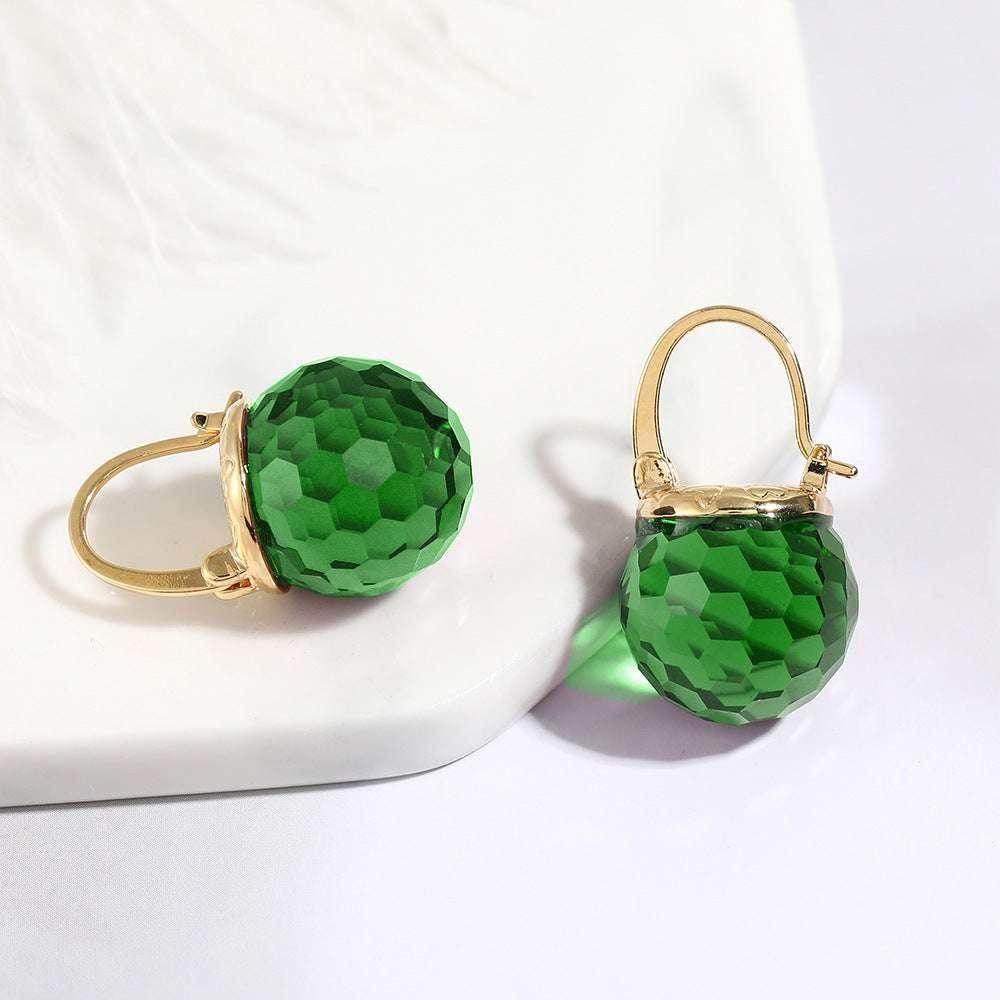 Heart-Shaped Retro Crystal Stud Earrings – Vintage - ZA-Zola