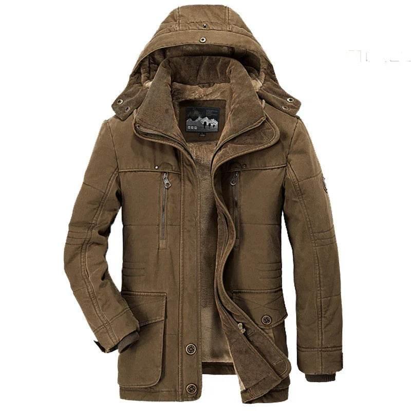 Thickened Multi-Pocket Hooded Men's Cotton Coat - ZA-Zola