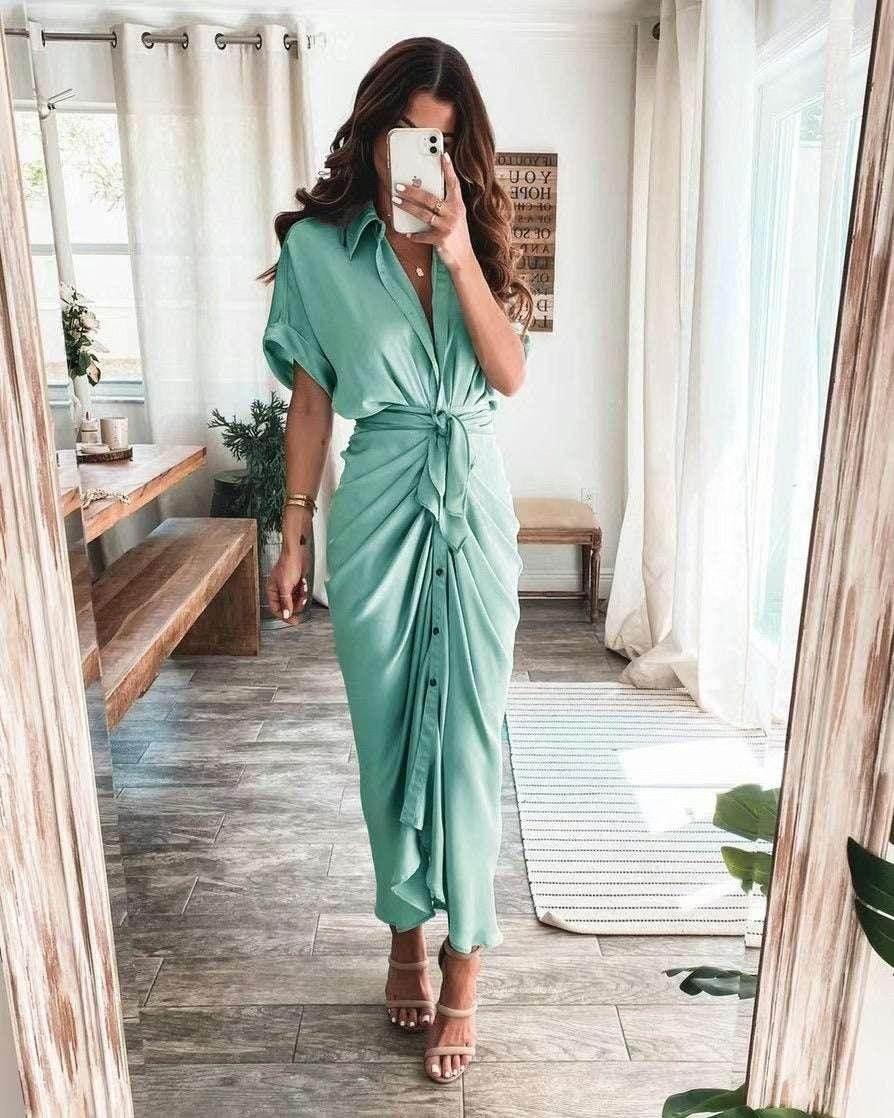 Elegant Swing Maxi Dress – High Waist Formal Look - ZA-Zola
