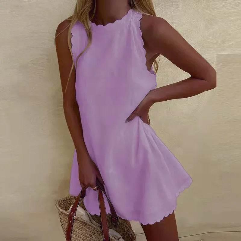 Sexy Loose Sleeveless Linen Dress for Women - ZA-Zola