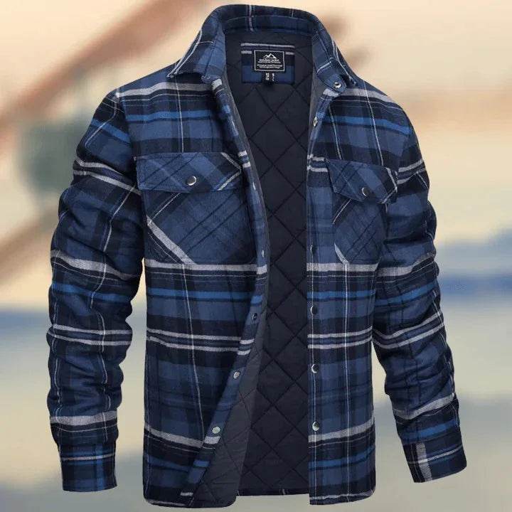 Long Sleeve Lapel Checks Shirt Men's Jacket – Winter Warm - ZA-Zola