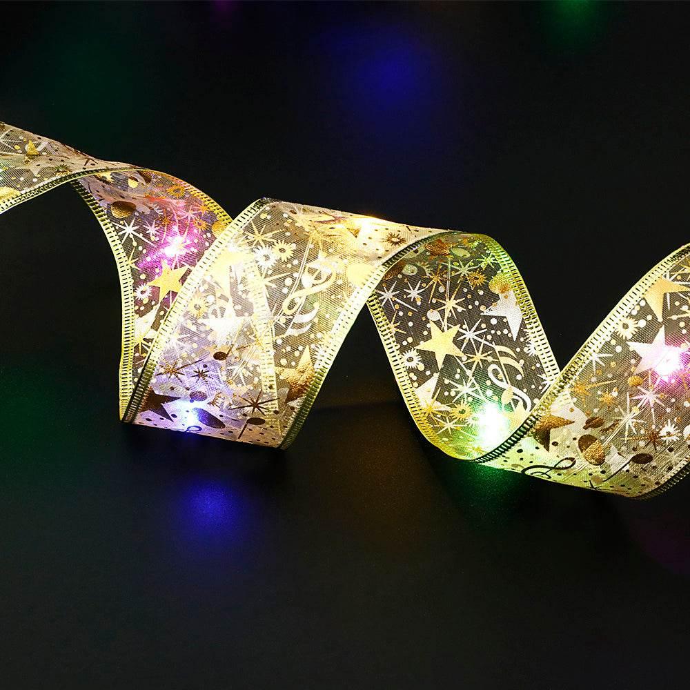 Fairy Lights Christmas Ribbon Bow Tie LED Decor - ZA-Zola