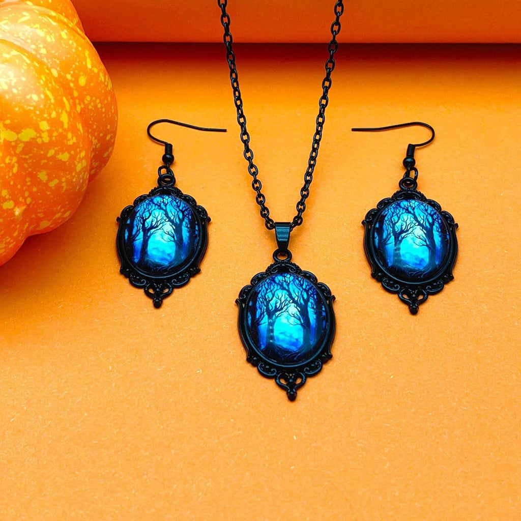 ZA-Zola Halloween Tree Witch Necklace Set - ZA-Zola