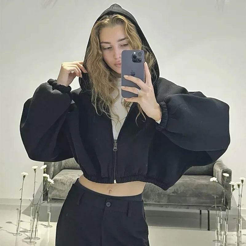 Casual Solid Color Hooded Jacket for Women - ZA-Zola
