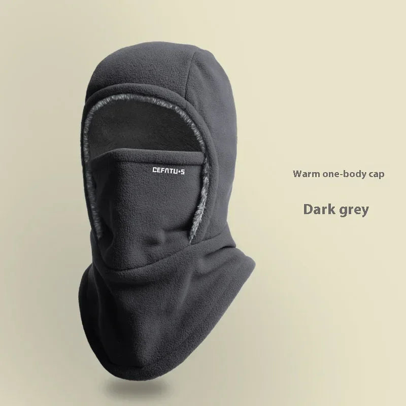Winter Fleece Hooded Scarf – Windproof Thermal Face Mask Hat - ZA-Zola