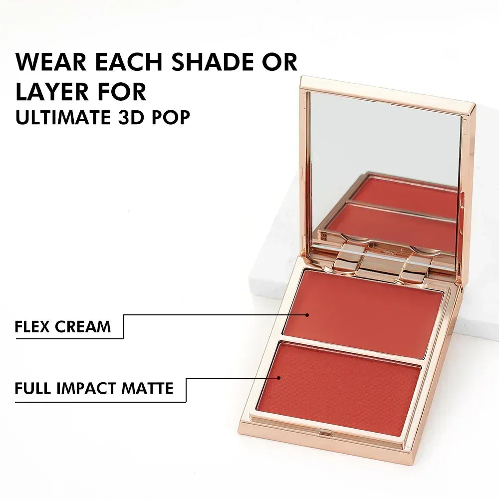 PHOFAY Cream and Powder Blush Duo – Smooth Weightless Color - ZA-Zola