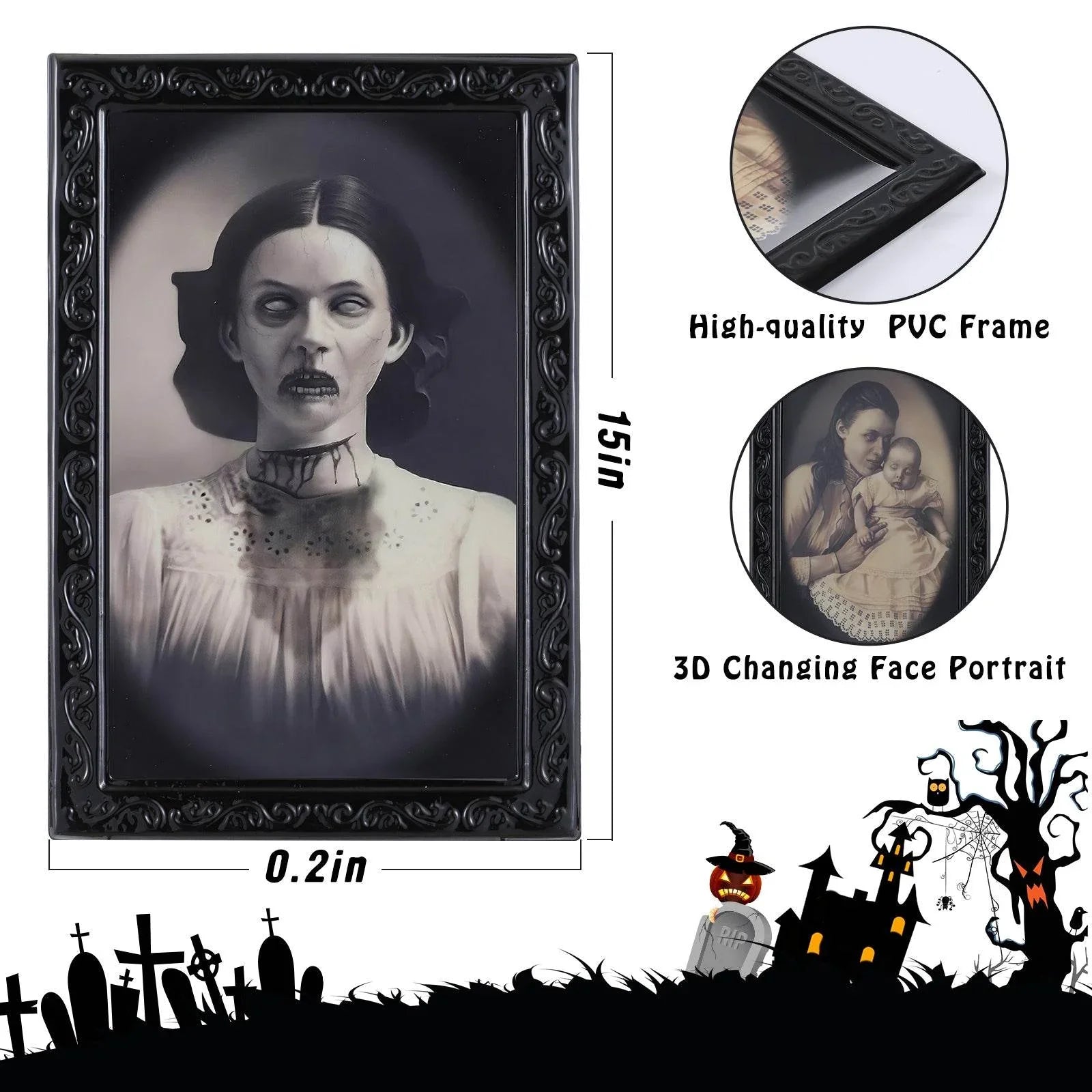 ZA-Zola Halloween 3D Changing Face Horror Picture Frame - ZA-Zola