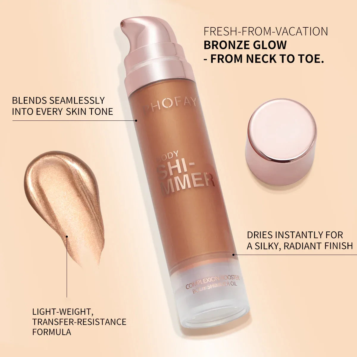 Body Shimmer Oil – Lightweight Silky Shimmer Glow - ZA-Zola