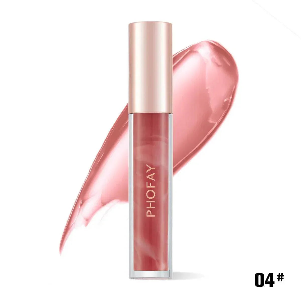 PHOFAY Rose Blooming Hydrating Lip Gloss – Long-Lasting Shine - ZA-Zola