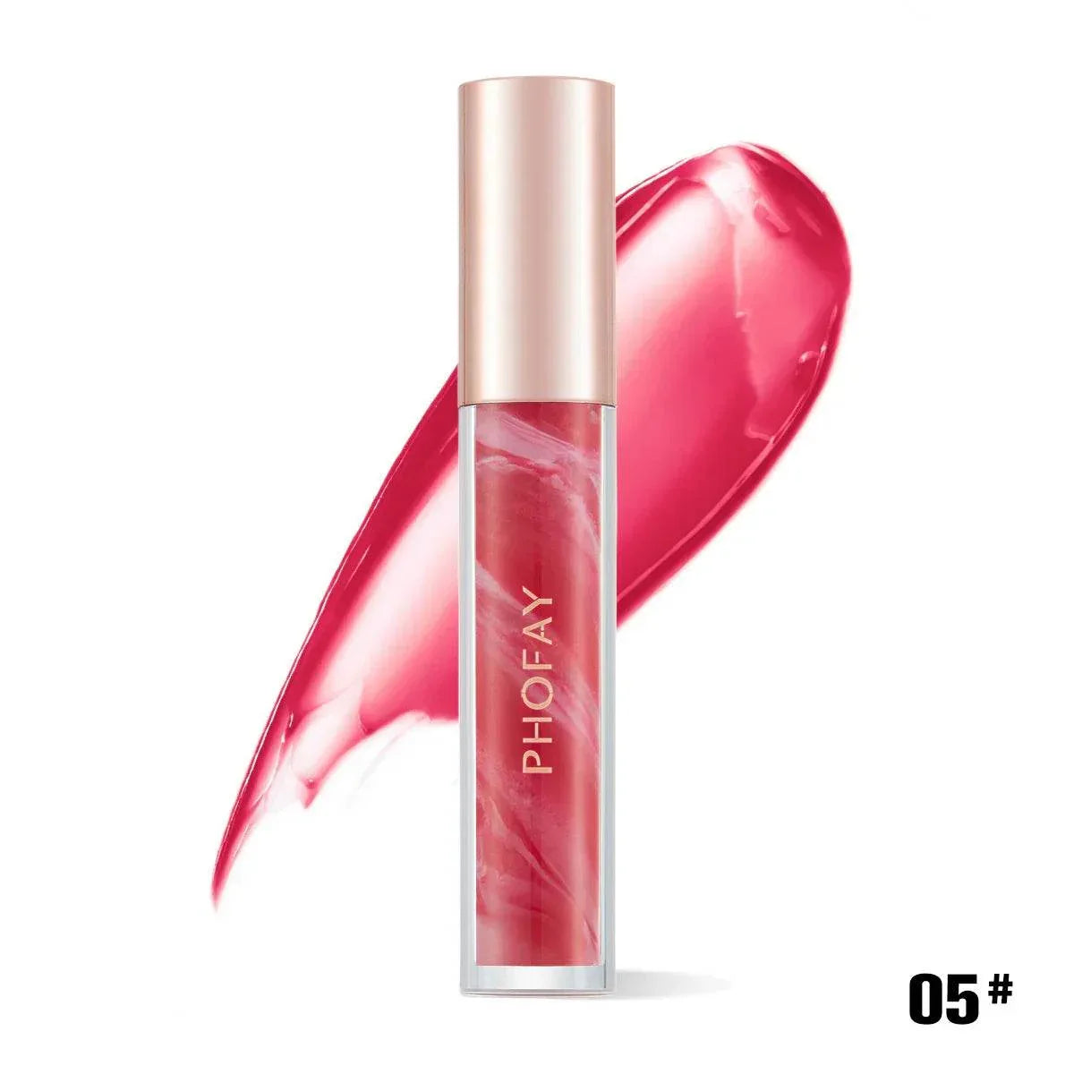 PHOFAY Rose Blooming Hydrating Lip Gloss – Long-Lasting Shine - ZA-Zola