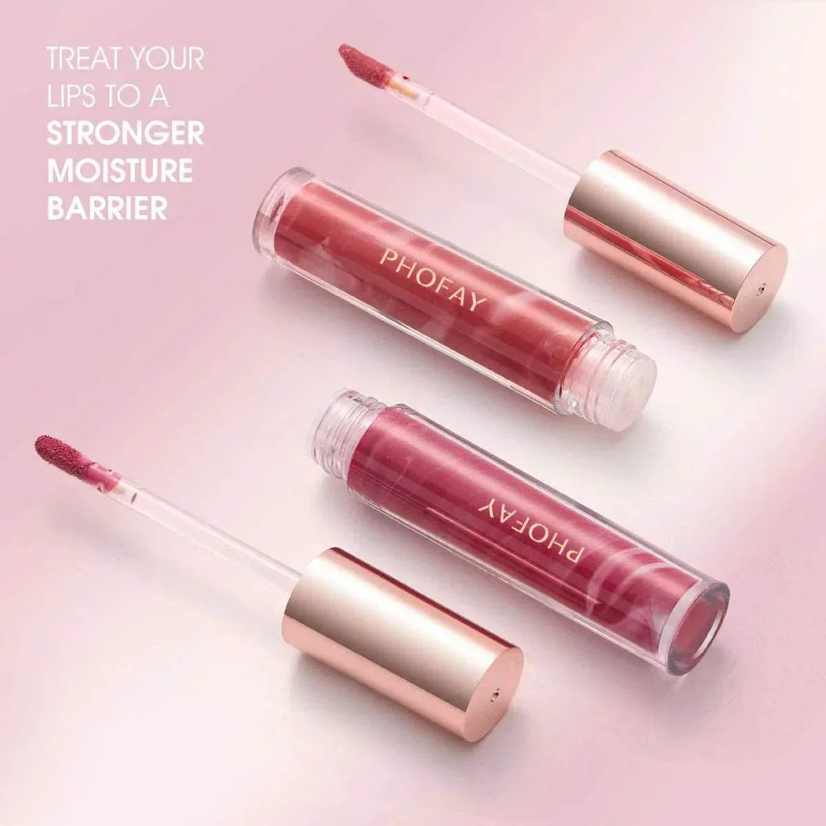PHOFAY Rose Blooming Hydrating Lip Gloss – Long-Lasting Shine - ZA-Zola