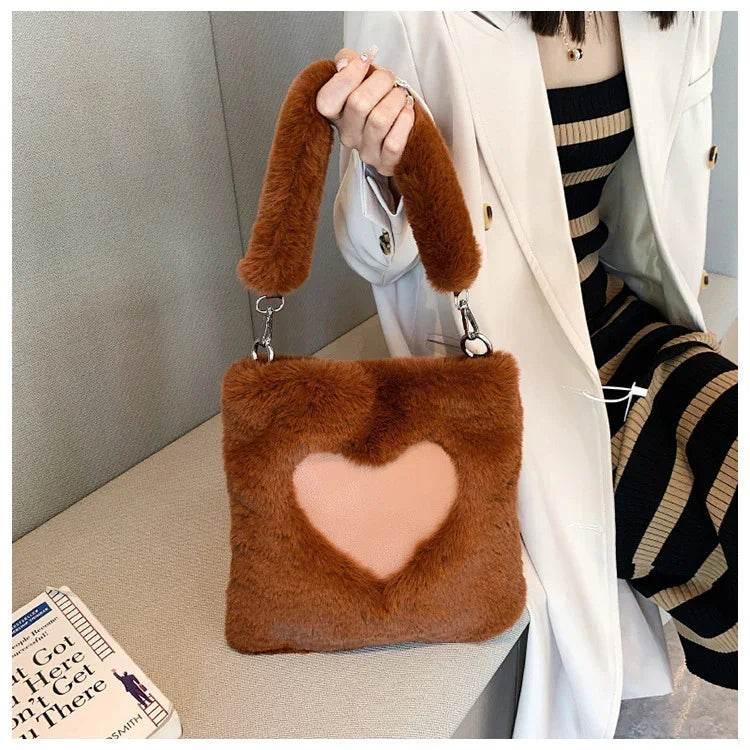 Winter Plush Tote Shoulder Bag | Women's Cozy Handbag - ZA-Zola