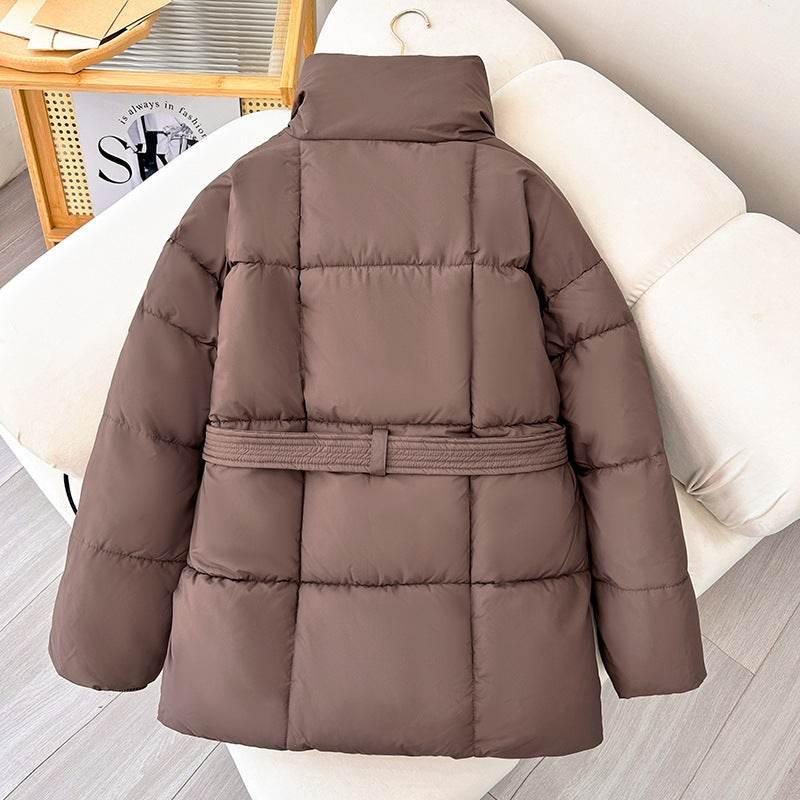 Winter Plaid Lapel Coat for Women | Lace-up Thick Warm Jacket - ZA-Zola