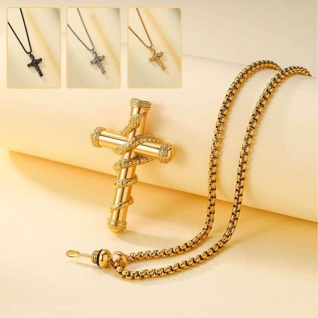 Shop 18K Gold Cross Snake Necklace – Order Now! - ZA-Zola