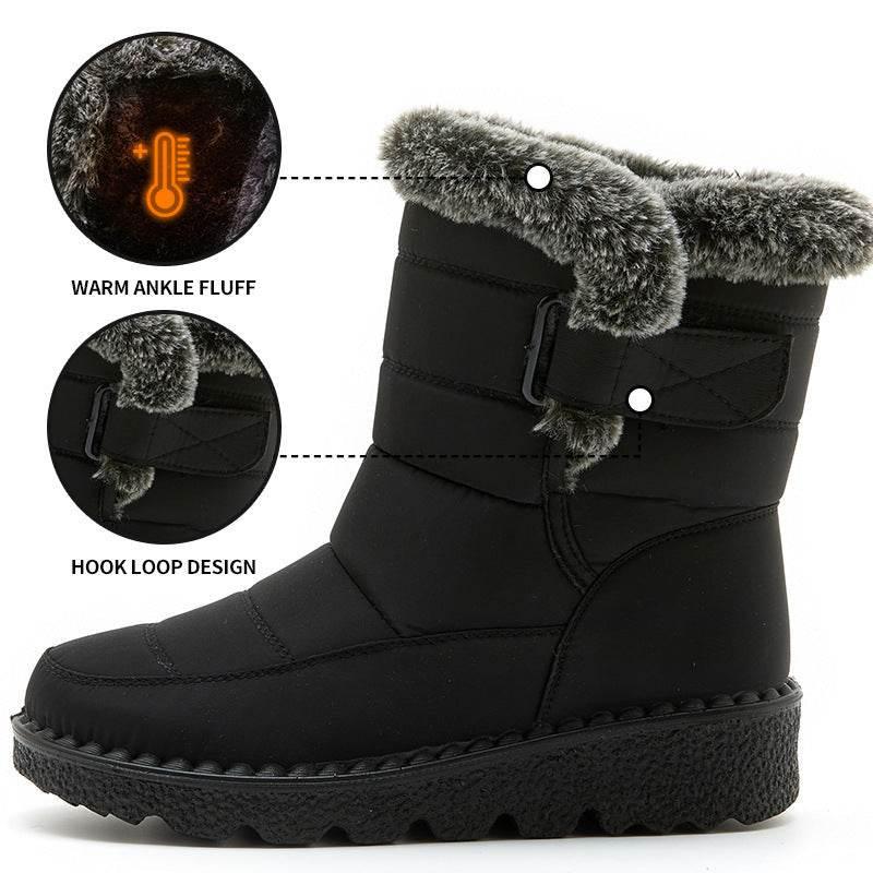 Women’s Snow Boots Waterproof Warm Plush Ankle Shoes Winter Wear - ZA-Zola