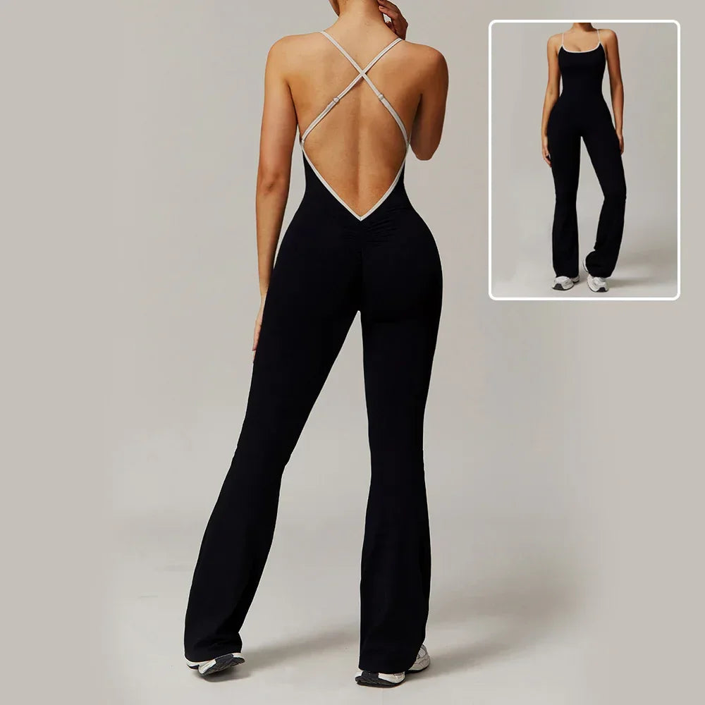 Beauty Back Yoga Jumpsuit – Slim Fit Sports Bodysuit for Women - ZA-Zola