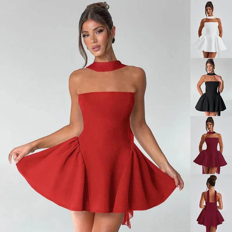 Sexy Tube Top Dress - Back Zipper Party Mini Dress - ZA-Zola