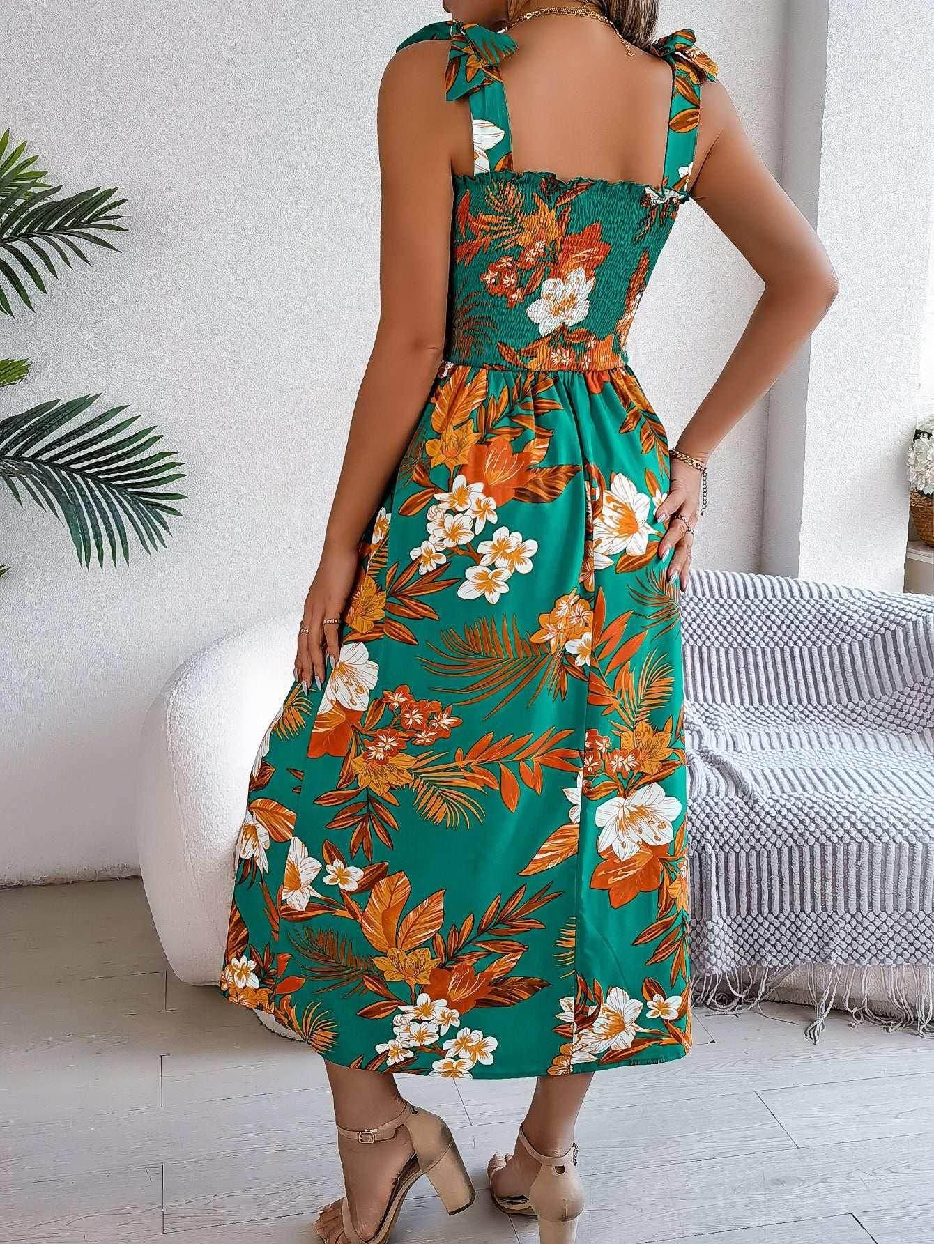 Floral Print Corset Dress – Summer Beach Holiday Look - ZA-Zola