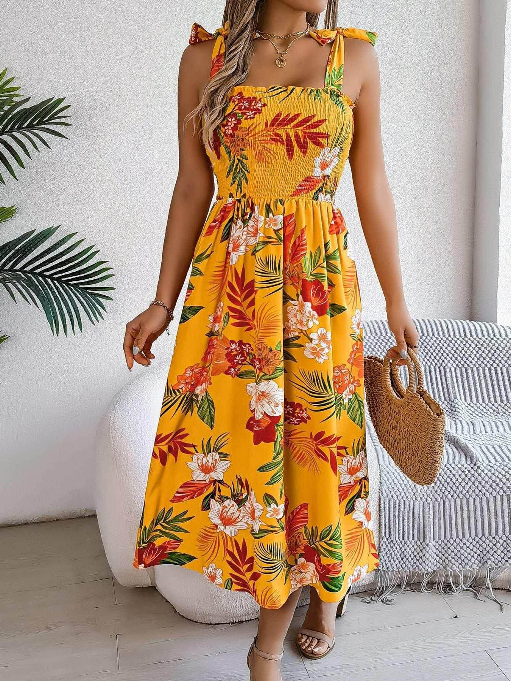 Floral Print Corset Dress – Summer Beach Holiday Look - ZA-Zola