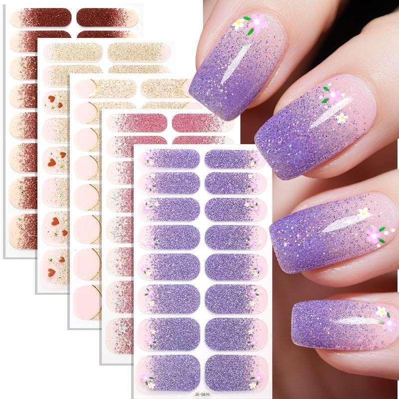 Gradient French Nail Stickers – Aurora Onion Powder Style - ZA-Zola