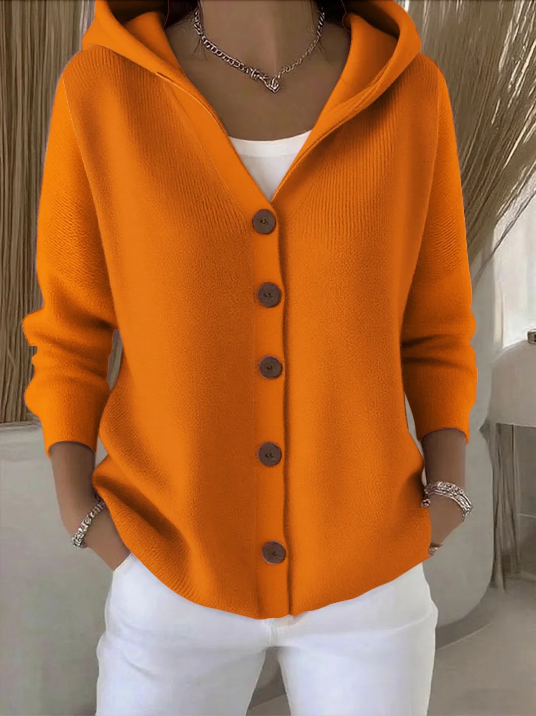Women’s Hooded Knitted Cardigan | Autumn Winter Sweater