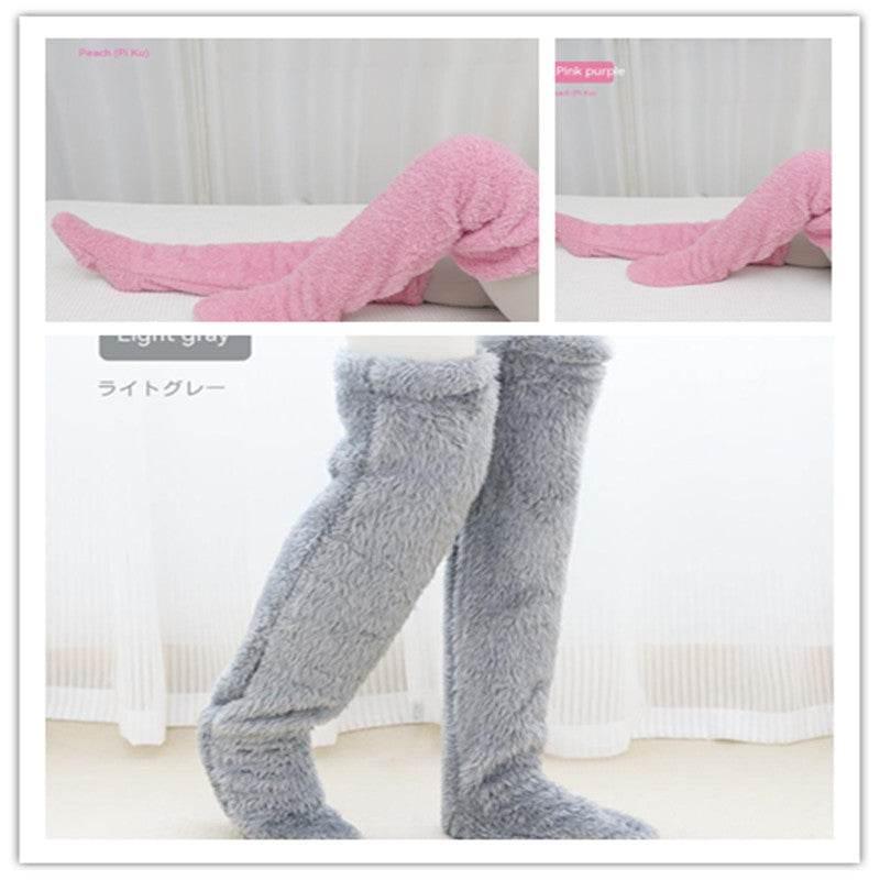Comfort Over Knee High Fuzzy Socks – Warm Winter Stockings - ZA-Zola