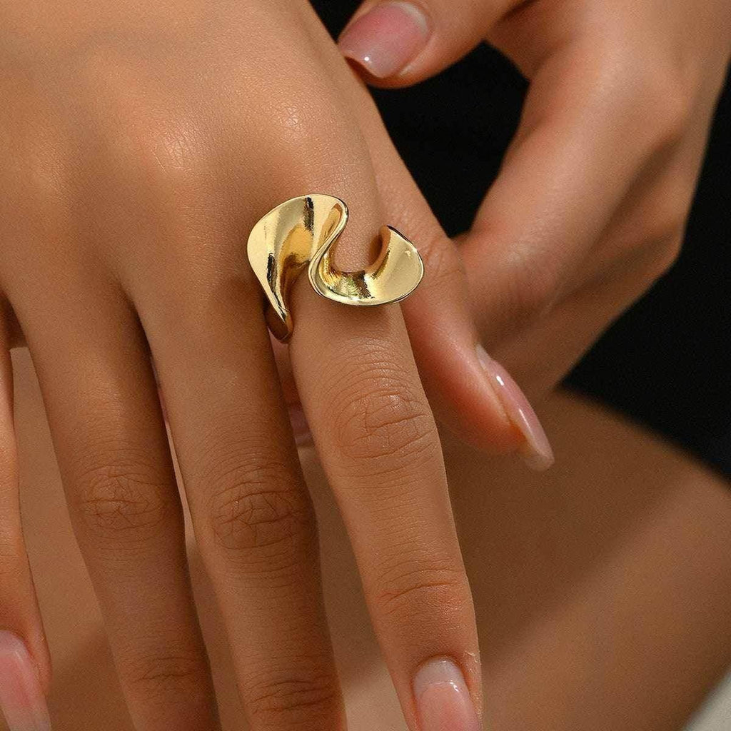 18K Adjustable Gold Plated Open Ring for Women - ZA-Zola