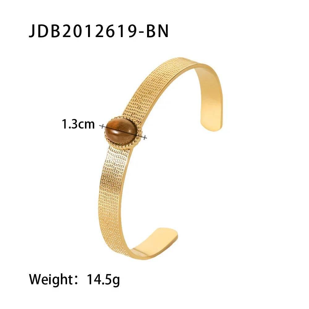 Gold-Plated Zirconia Bracelet – Stainless Steel Chic - ZA-Zola
