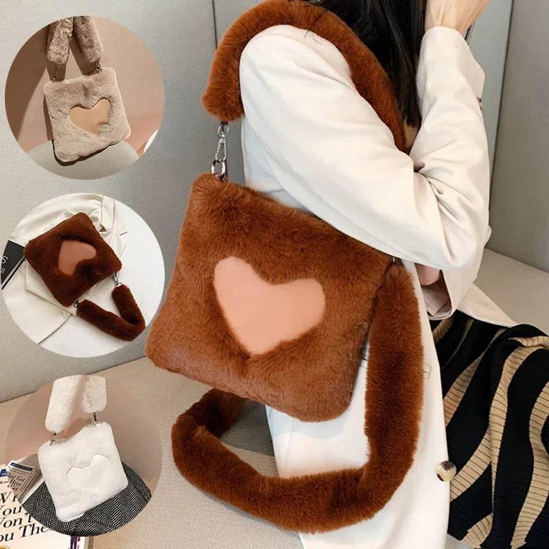 Winter Plush Tote Shoulder Bag | Women's Cozy Handbag - ZA-Zola