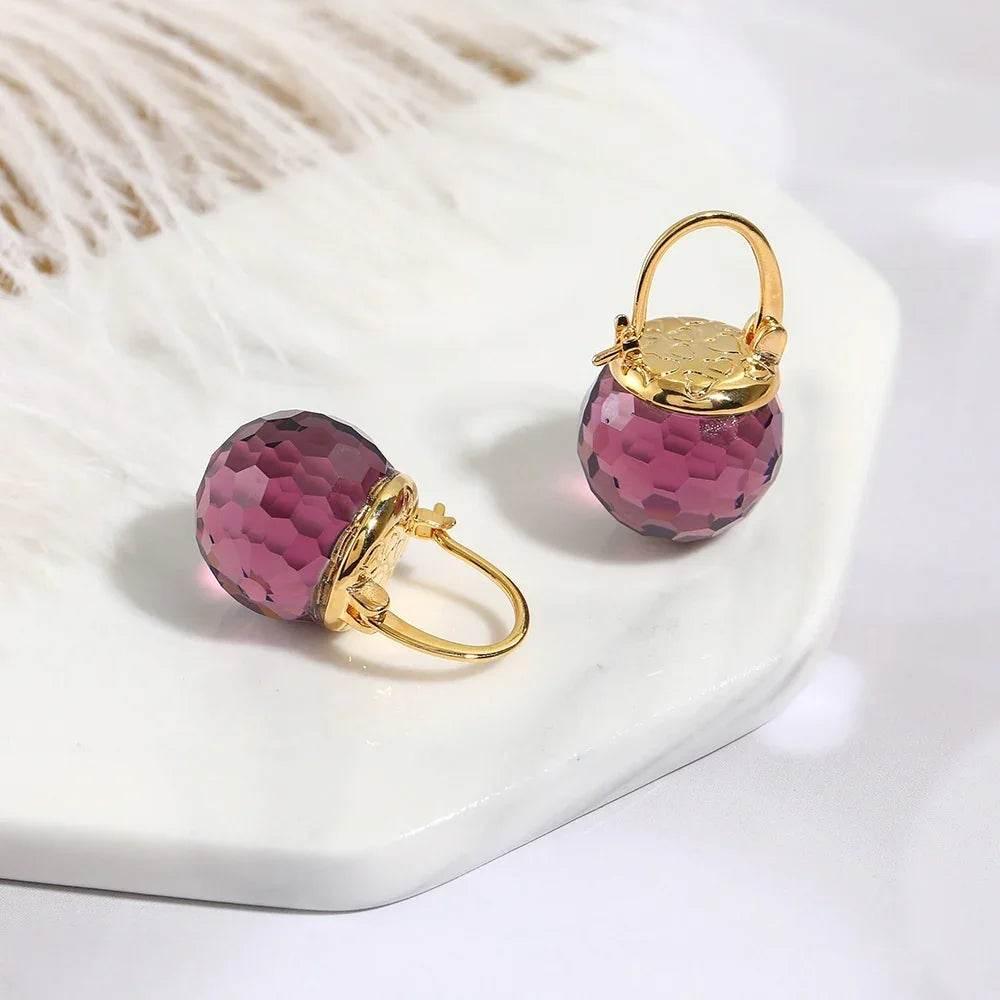 Heart-Shaped Retro Crystal Stud Earrings – Vintage - ZA-Zola