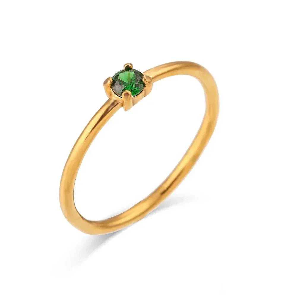 Elegant Light Luxury Zircon Birthday Ring Women - ZA-Zola