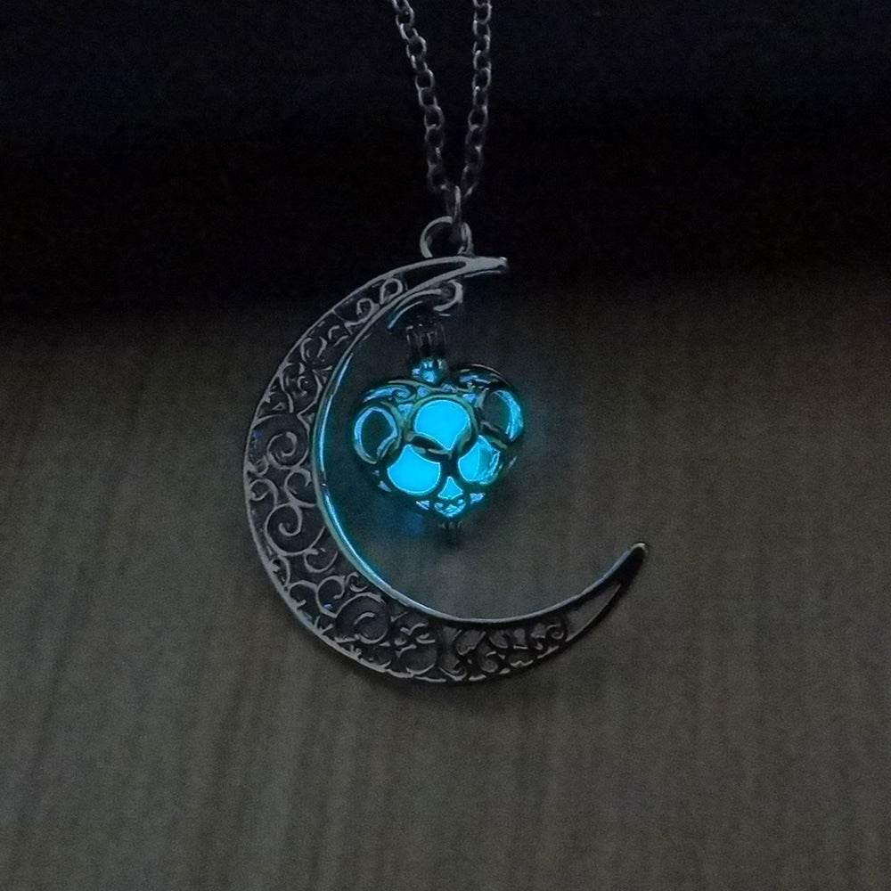 ZA-Zola Silver Glowing Pendant Necklace – Luminous Elegance UK - ZA-Zola
