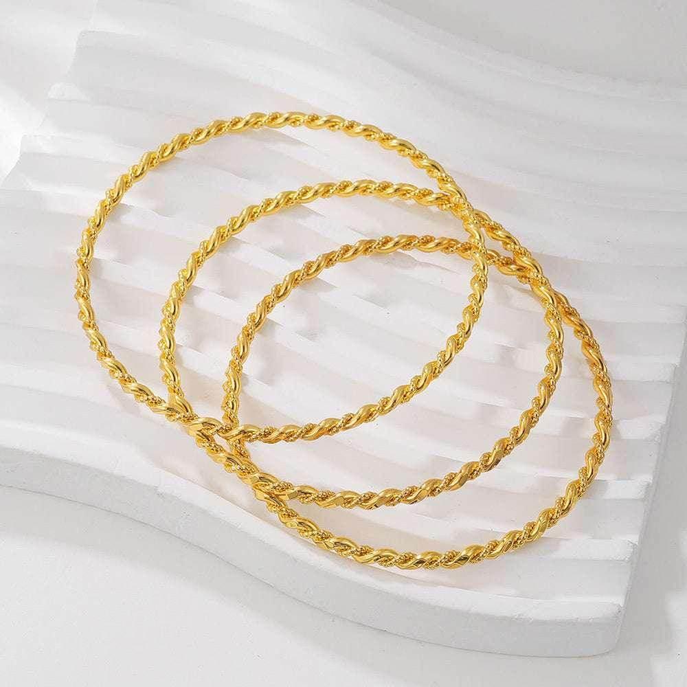 Gold Twisted Rope Bracelet – Elegant & Versatile - ZA-Zola
