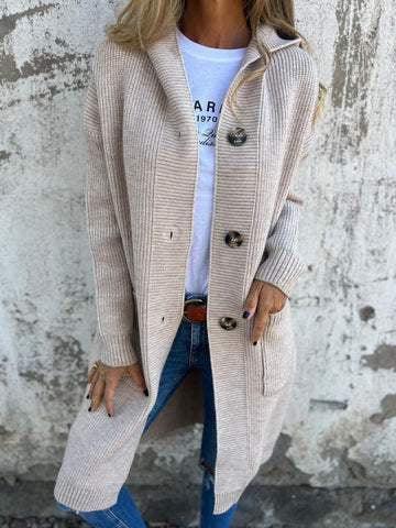 Mid Length Sweater Cardigan Women With Pockets - ZA-Zola